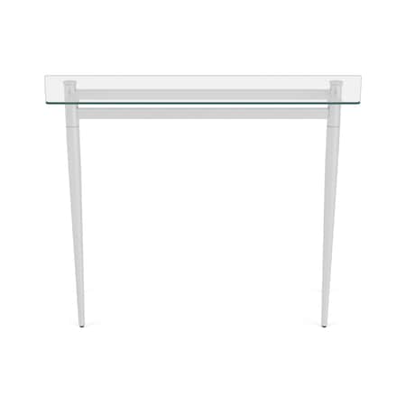 Lesro Siena Lounge Reception Sofa Table 40x15in Glass Top, Brushed Steel SN0860